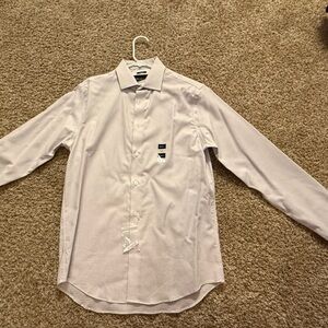 Kenneth Cole White w lavender/dk blue Dress Shirt